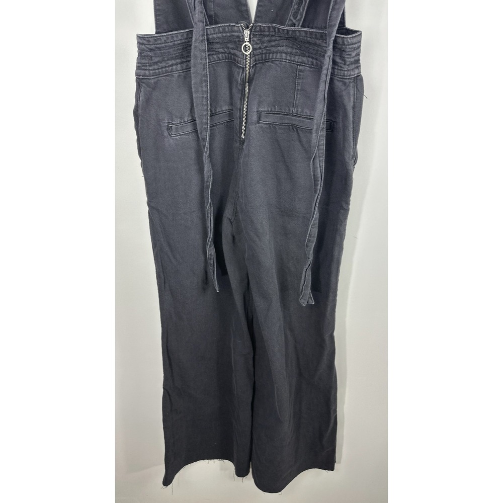 Pilcro x Anthropologie Puddle Jumpsuit Wide Leg Faded Black Raw Hem 28 Tall - Picture 16 of 16